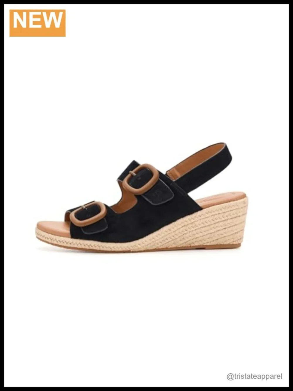 Wedge Sandal With Leather Lining And Adjustable Back Strap